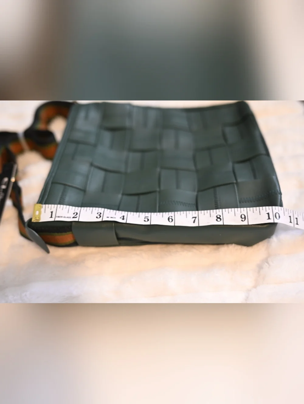 CL By Chinese Laundry Green Woven Yellow Adjustable Straps Crossbody Bag New